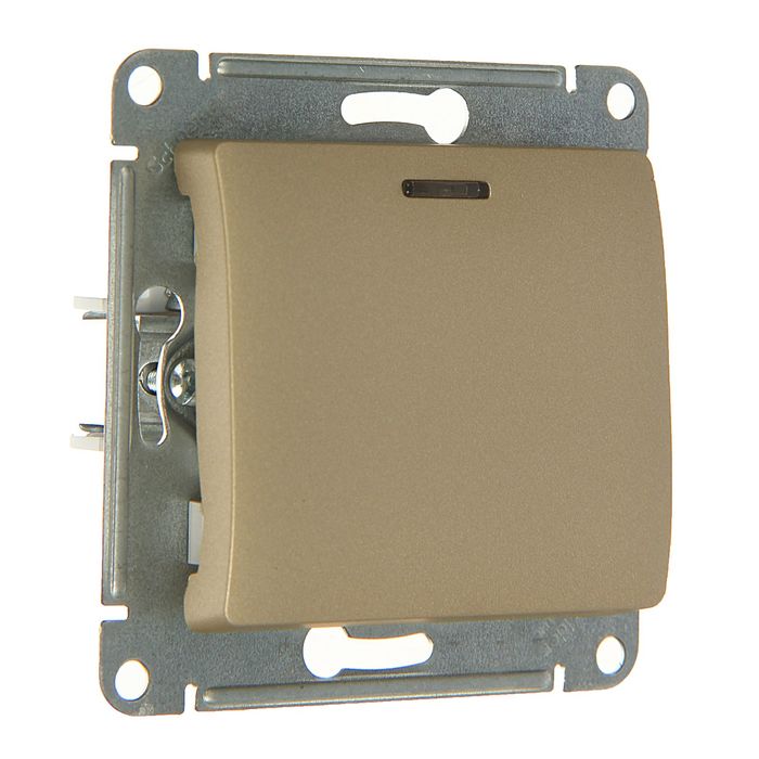 Переключатель "Glossa" SchE GSL000463, 10 А, 1 клавиша, скрытый, с подсветкой, цвет титан