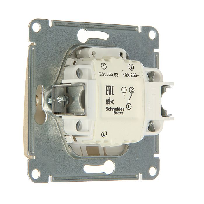 Переключатель "Glossa" SchE GSL000463, 10 А, 1 клавиша, скрытый, с подсветкой, цвет титан