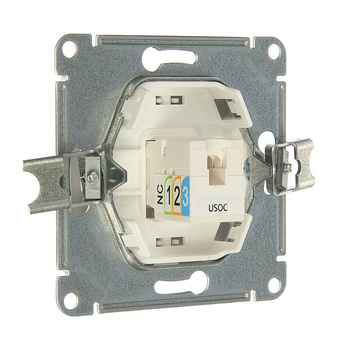 Розетка телефонная "Glossa" SchE GSL000381T, RJ11, одноместная, скрытая, цвет алюминий