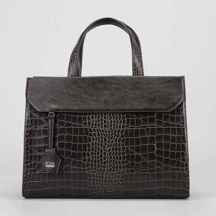 Сумка женская на молнии, 1 отдел, наружный карман, цвет коричневый