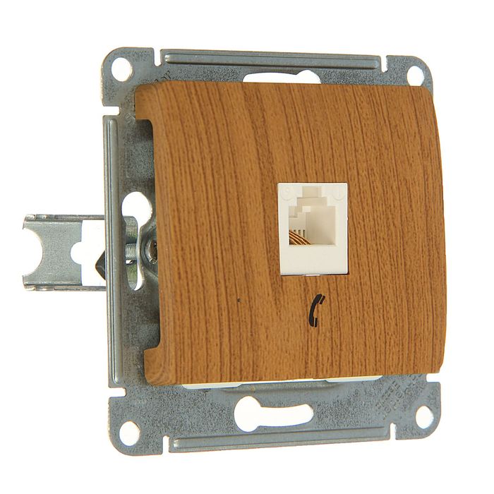 Розетка телефонная "Glossa" SchE GSL000581T, RJ11, одноместная, скрытая, цвет дуб