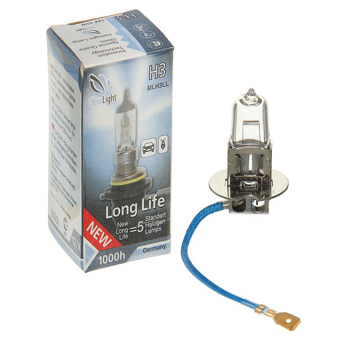 Лампа автомобильная Clearlight LongLife, H3, 12 В, 55 Вт