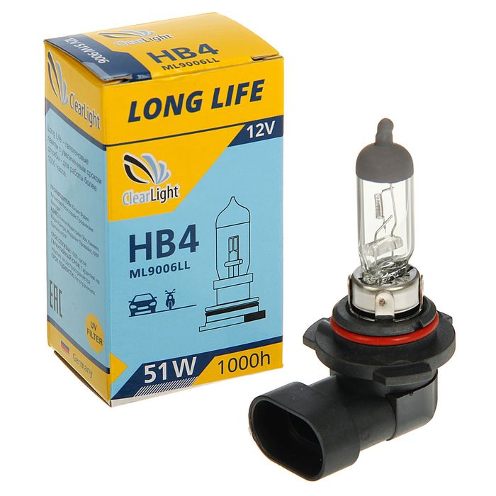 Галогенная лампа Clearlight LongLife, HB4, 12 В, 51 Вт
