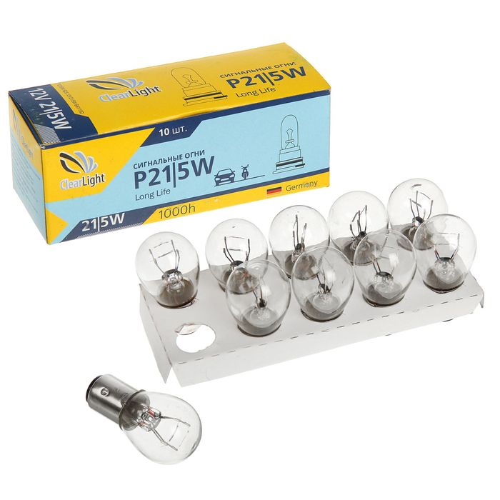Галогенная лампа Clearlight, P21/5W, 12 В, BAY15D