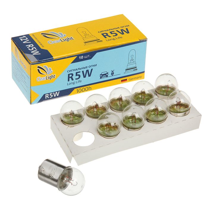 Галогенная лампа Clearlight, R5W, 12 В, BA15S