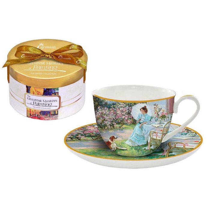 Чашка с блюдцем "В саду"