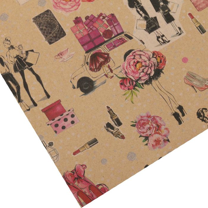 Бумага упаковочная крафтовая «Женские штучки», 50 × 70 см
