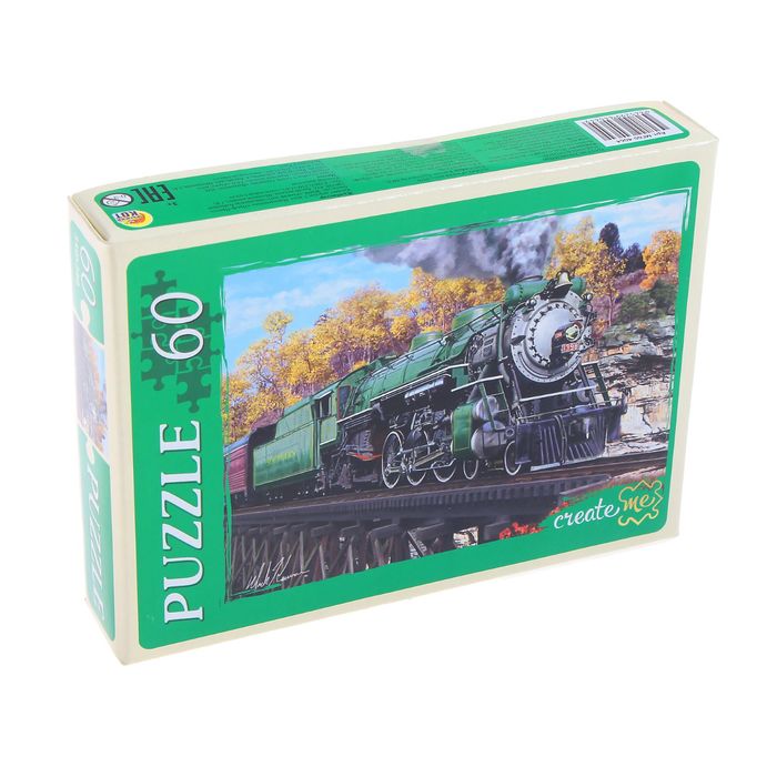 Пазл "Зелёный паровоз", 60 элементов
