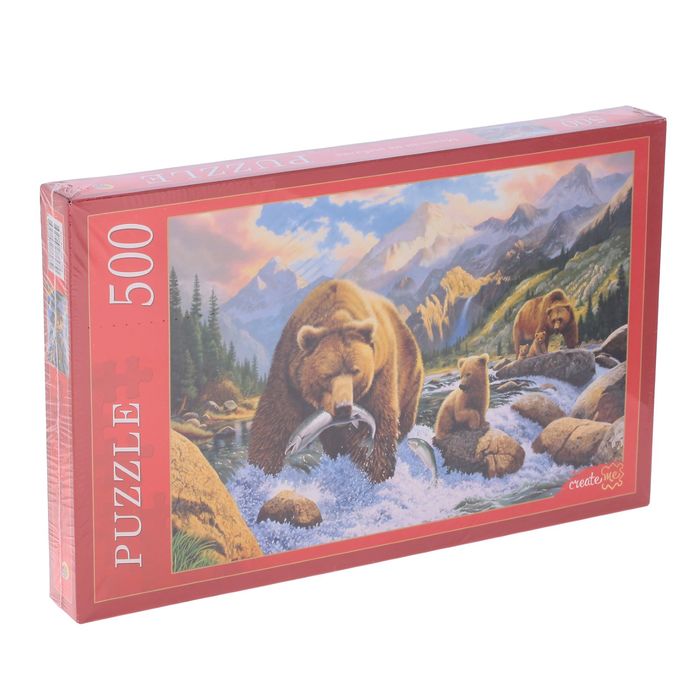 Пазлы "Медведи на рыбалке", 500 элементов