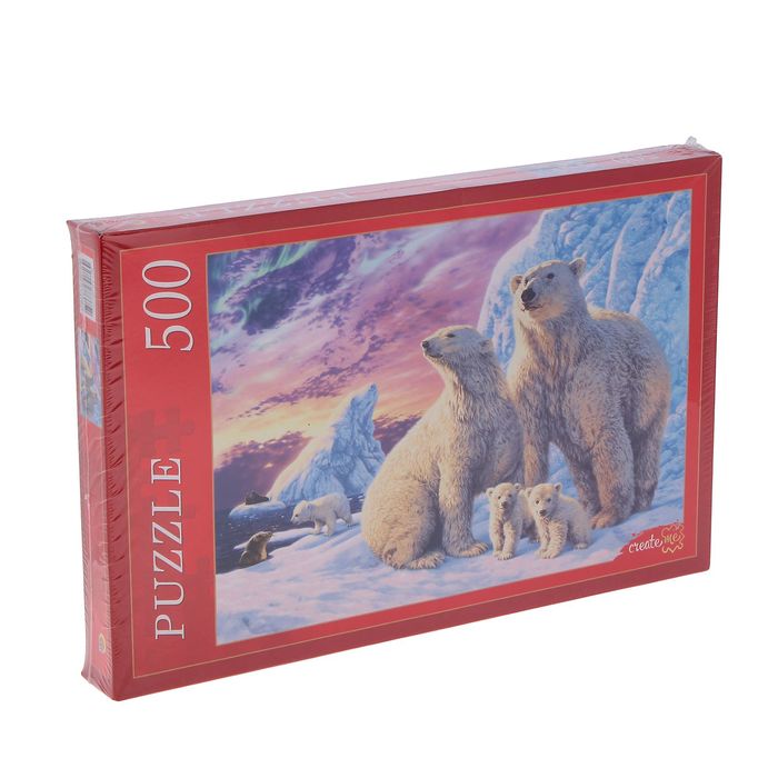 Пазлы "Семья белых медведей", 500 элементов