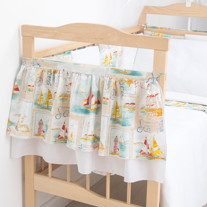 Комплект в кроватку (10 предметов) "Ялта", принт бежевый 343