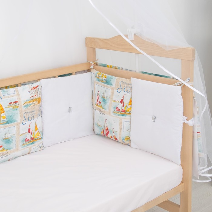 Комплект в кроватку (10 предметов) "Ялта", принт бежевый 343