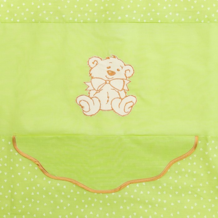 Комплект в кроватку (6 предметов), цвет зелёный 27