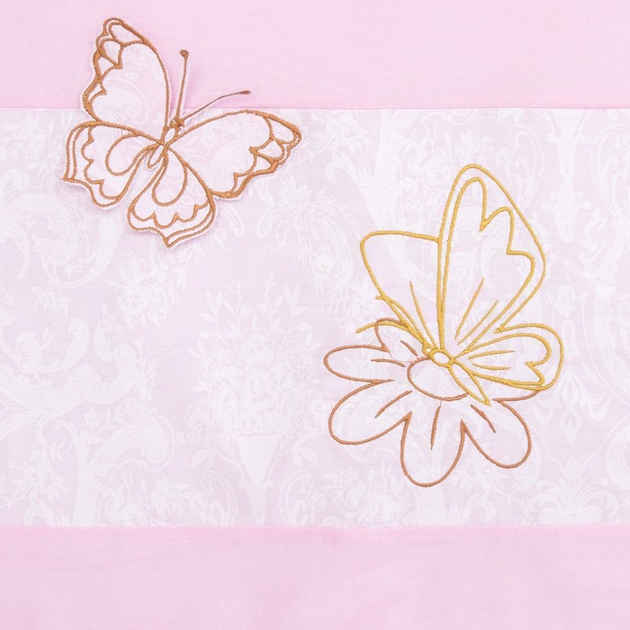 Комплект в кроватку "Бабочки" (7 предметов), цвет розовый 45