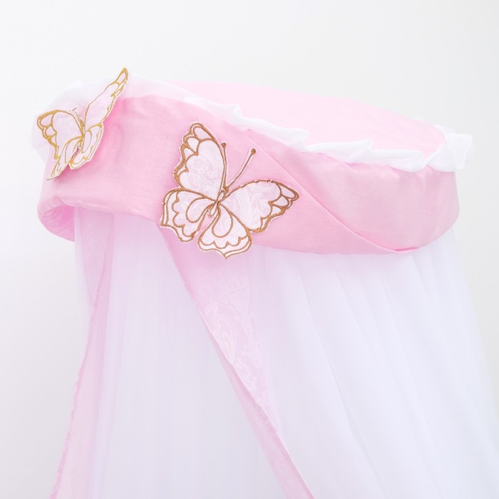 Комплект в кроватку "Бабочки" (7 предметов), цвет розовый 45