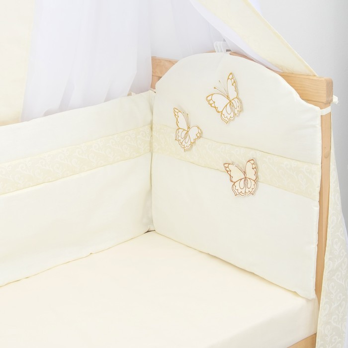 Комплект в кроватку "Бабочки" (7 предметов), цвет бежевый 45