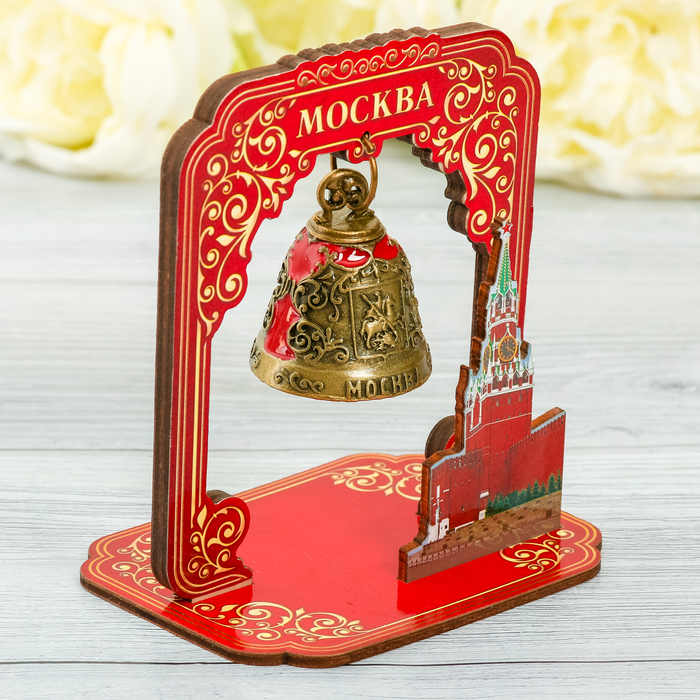 Колокольчик в деревянной рамке «Москва»