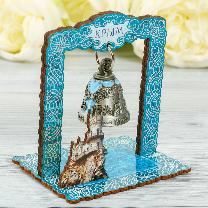 Колокольчик в деревянной рамке «Крым»
