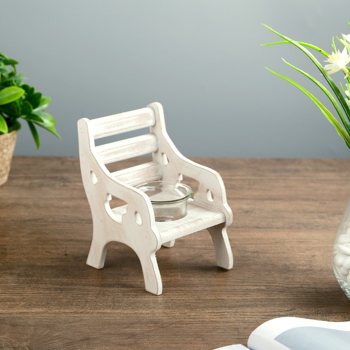 Подсвечник дерево 1 свеча "Скамейка" 15,5х11,5х10,2 см