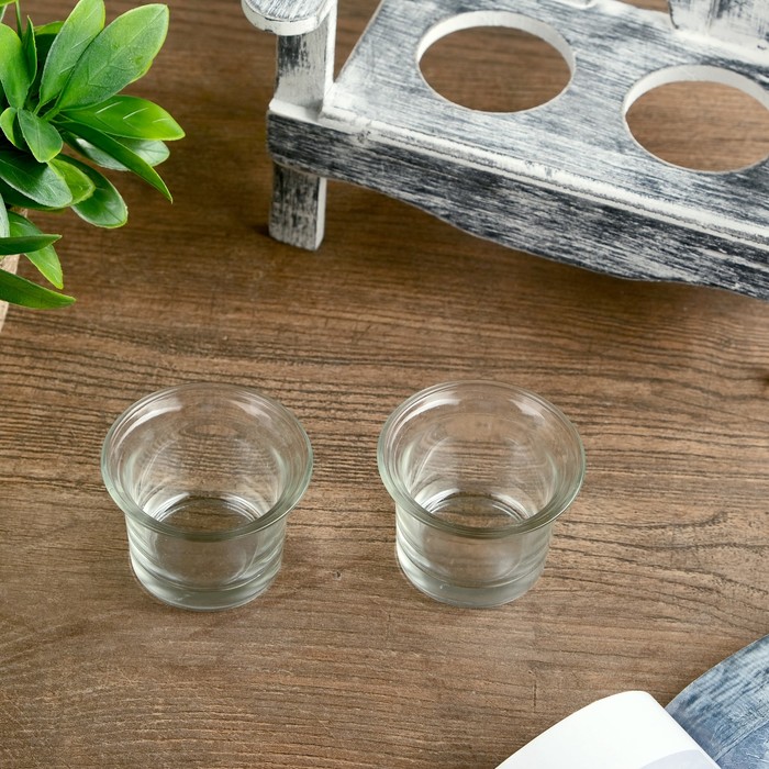 Подсвечник дерево 2 свечи "Скамейка с розой" серая 21,5х21,5х12,2 см