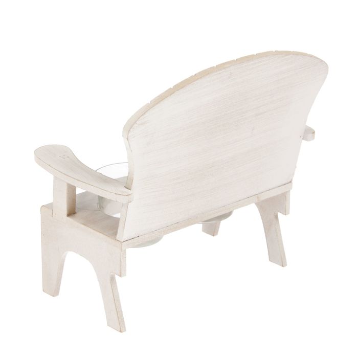 Подсвечник дерево 2 свечи "Скамейка с розой" беж 19х20х11 см