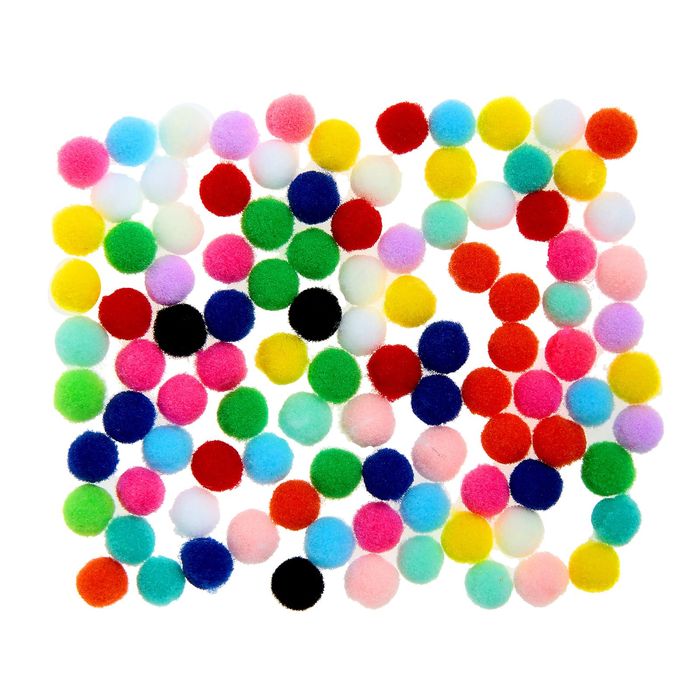 Набор текстильных деталей для декора "Бомбошки" 100 шт набор, размер 1 шт 0,6 см, цвет МИКС 167821