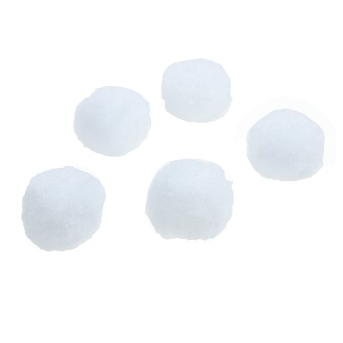 Набор текстильных деталей для декора "Бомбошки" 20 шт набор, размер 1 шт 4,5 см, цвет белый