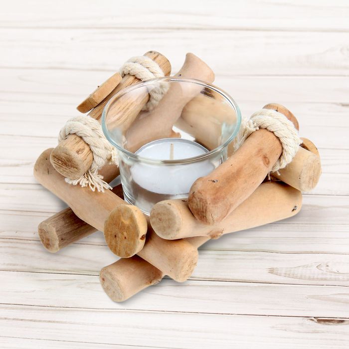 Подставка для свечи со стеклянным подсвечником " Уют "