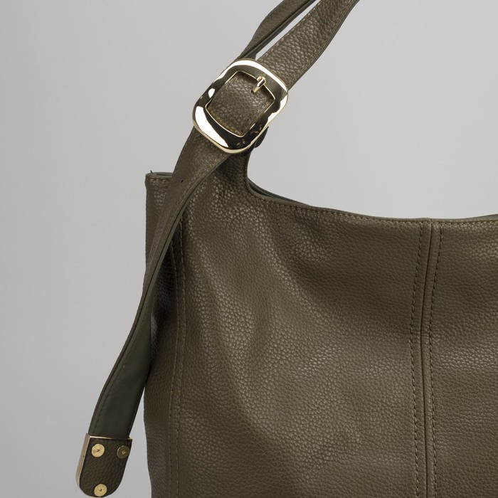 Сумка женская на молнии, 1 отдел с перегородкой, наружный карман, цвет олива