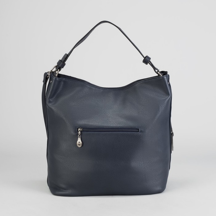 Сумка женская на молнии, 1 отдел с перегородкой, наружный карман, длинный ремень, цвет синий