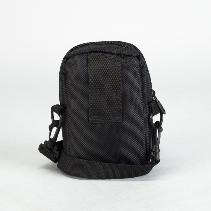 Сумка поясная, 2 отдела, наружный карман, длинный ремень, цвет чёрный