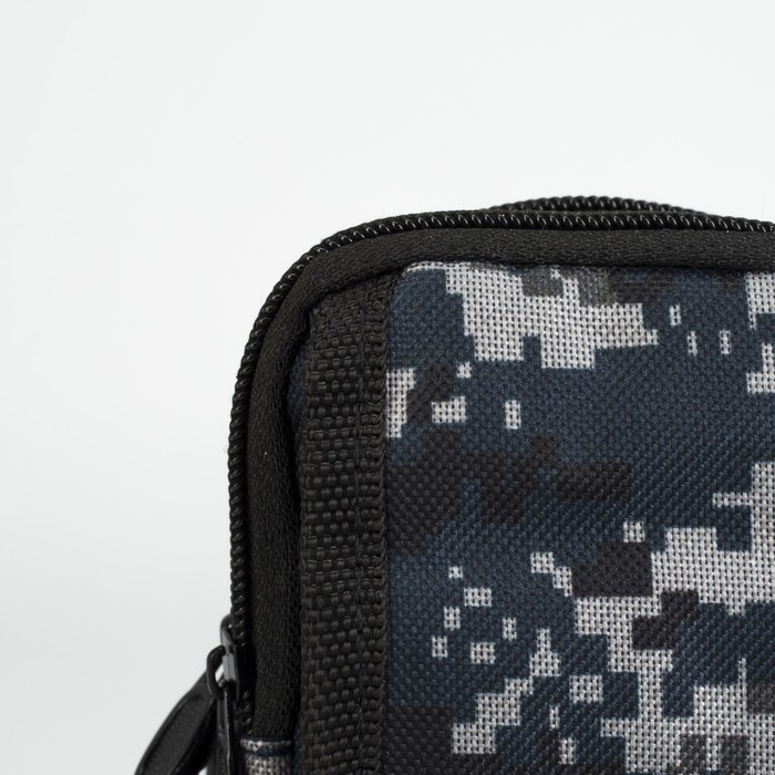 Сумка поясная, 2 отдела, наружный карман, длинный ремень, цвет серый