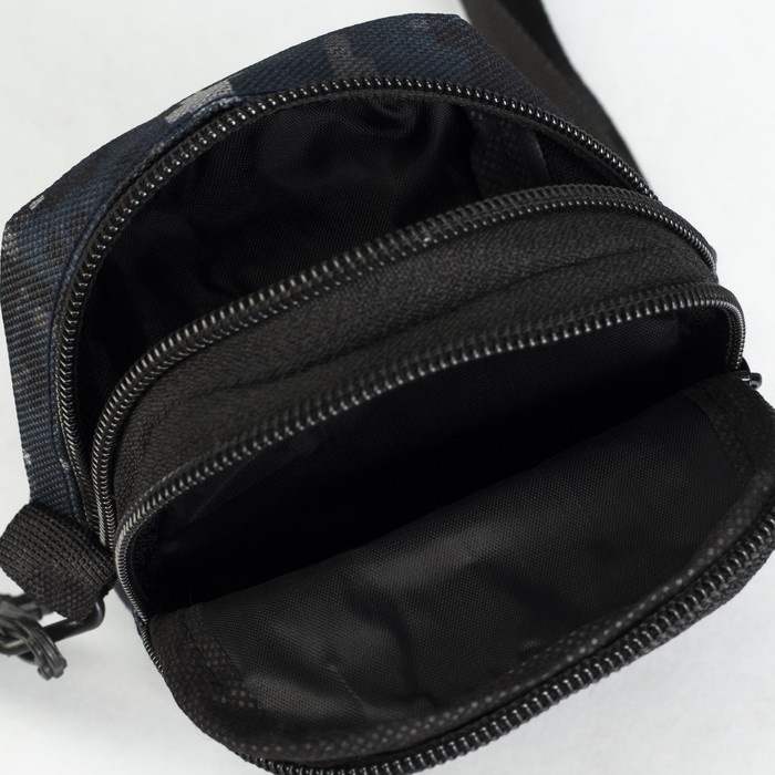 Сумка поясная, 2 отдела, наружный карман, длинный ремень, цвет серый