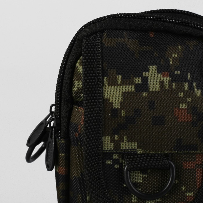 Сумка поясная, 2 отдела, наружный карман, длинный ремень, цвет хаки