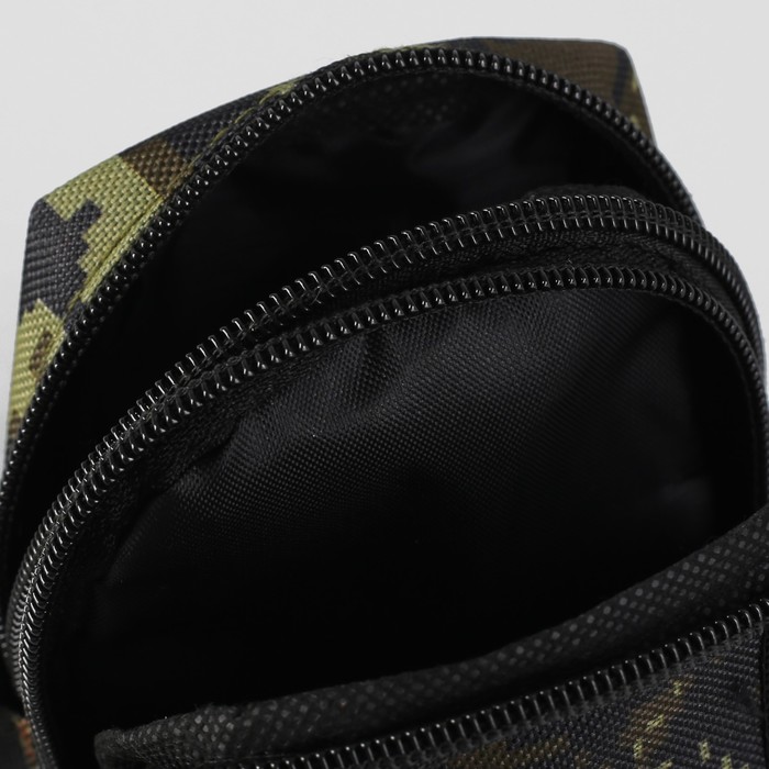 Сумка поясная, 2 отдела, наружный карман, длинный ремень, цвет хаки