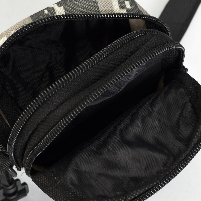 Сумка поясная, 2 отдела, наружный карман, длинный ремень, цвет бежевый