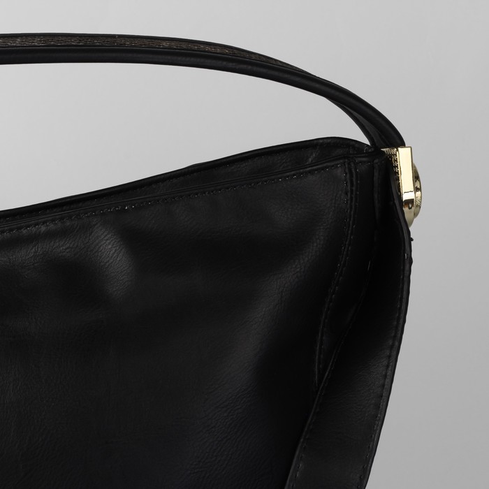 Сумка женская на молнии, 1 отдел с перегородкой, наружный карман, цвет чёрный