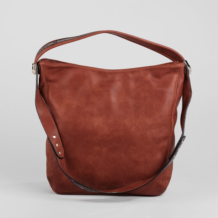 Сумка женская на молнии, 1 отдел с перегородкой, наружный карман, цвет рыжий