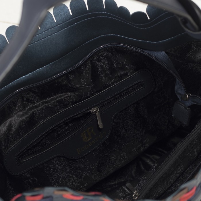 Сумка женская на молнии, 1 отдел с перегородкой, наружный карман, цвет синий