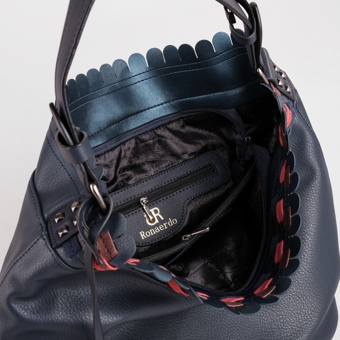 Сумка женская на молнии, 1 отдел с перегородкой, наружный карман, цвет синий