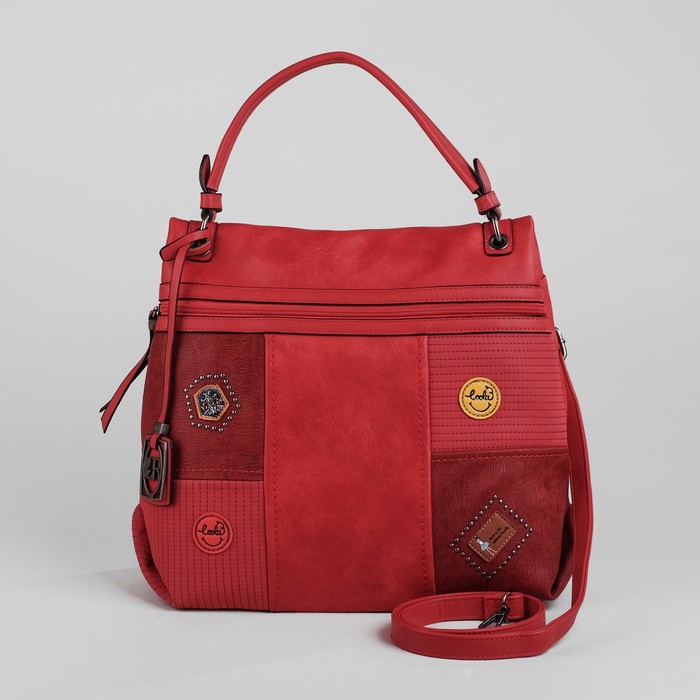 Сумка женская на молнии, 1 отдел, наружный карман, длинный ремень, цвет красный