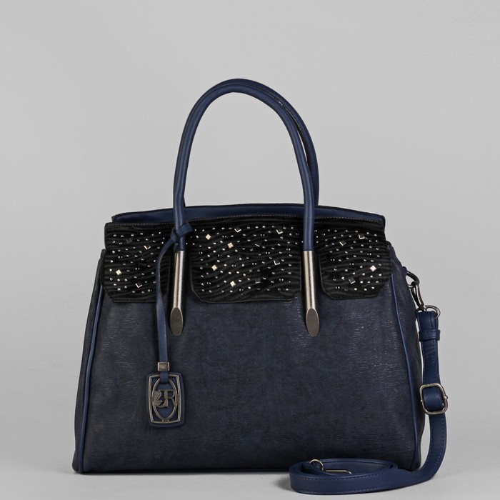 Сумка женская, 1 отдел с перегородкой, наружный карман, длинный ремень, цвет синий