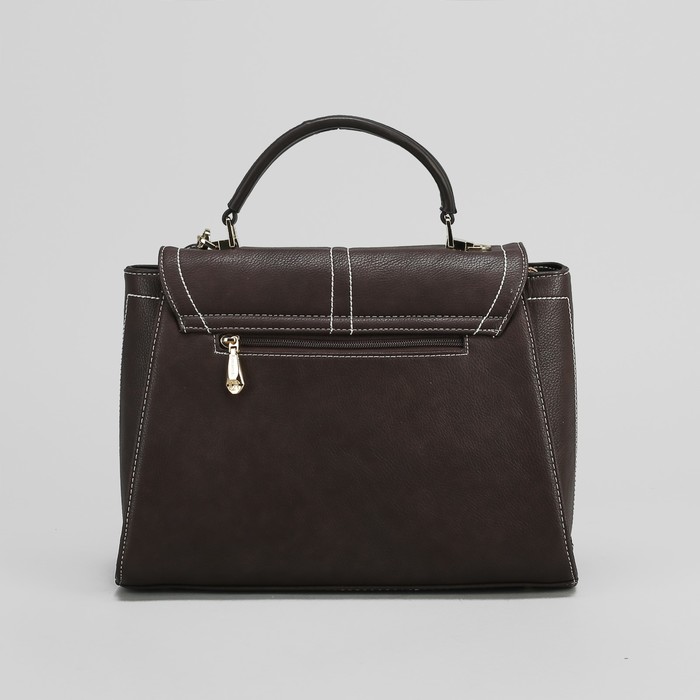 Сумка женская, 1 отдел с перегородкой, наружный карман, длинный ремень, цвет кофе