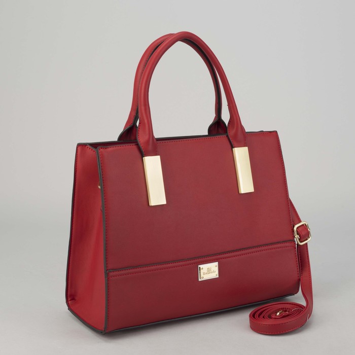 Сумка женская на молнии, 1 отдел, наружный карман, длинный ремень, цвет красный