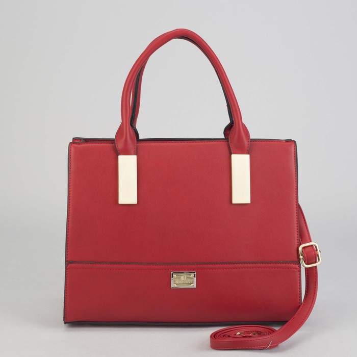 Сумка женская на молнии, 1 отдел, наружный карман, длинный ремень, цвет красный