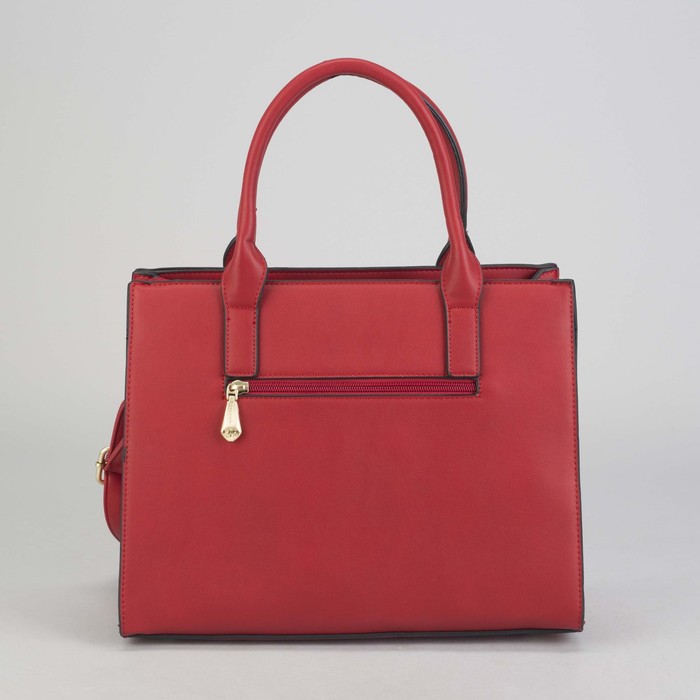 Сумка женская на молнии, 1 отдел, наружный карман, длинный ремень, цвет красный