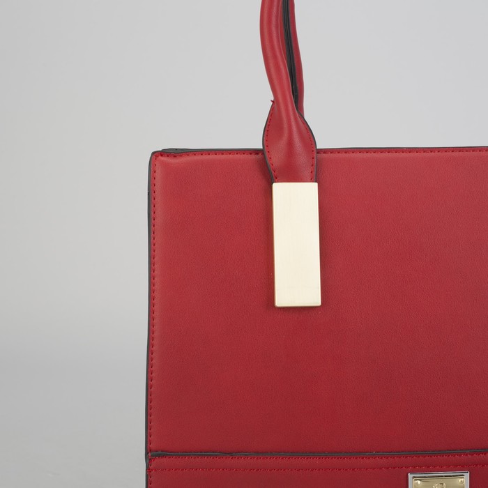 Сумка женская на молнии, 1 отдел, наружный карман, длинный ремень, цвет красный