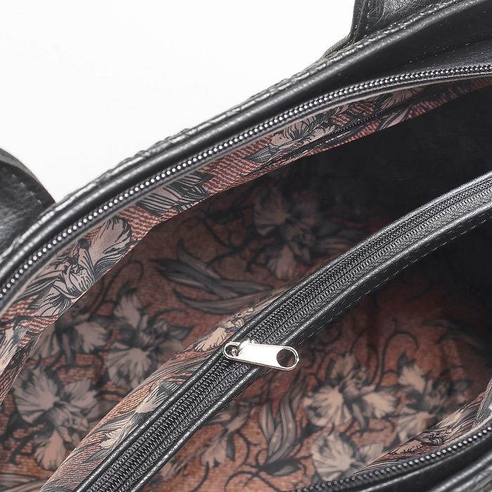 Сумка женская на молнии, 1 отдел, наружный карман, цвет чёрный