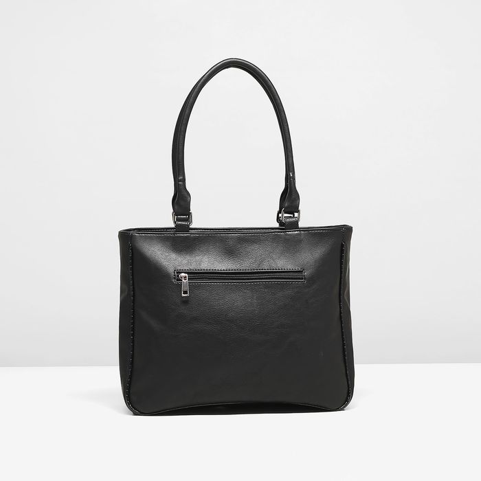 Сумка женская на молнии, 1 отдел, 3 наружных кармана, цвет чёрный