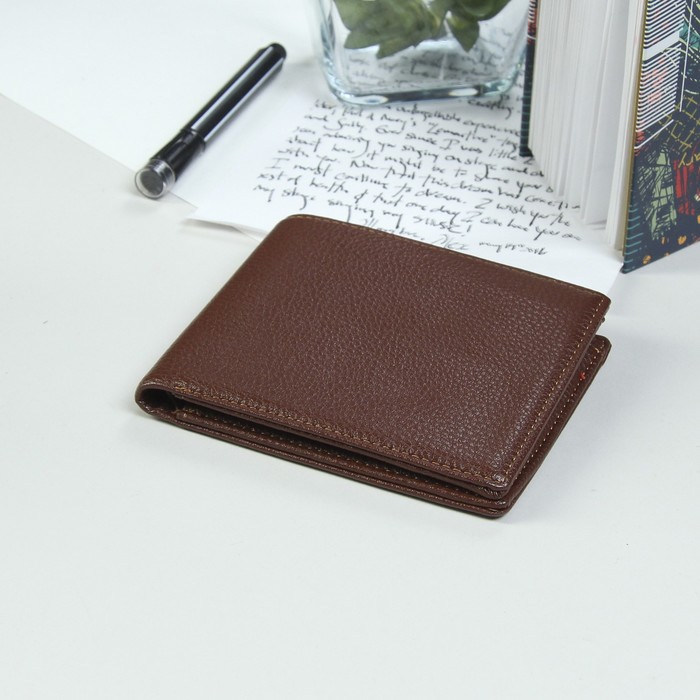 Кошелёк мужской, 3 отдела, для карт, для монет, цвет коричневый